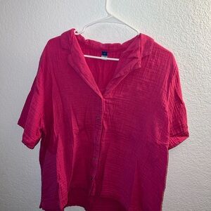 Old Navy Fuchsia Button-Up Shirt